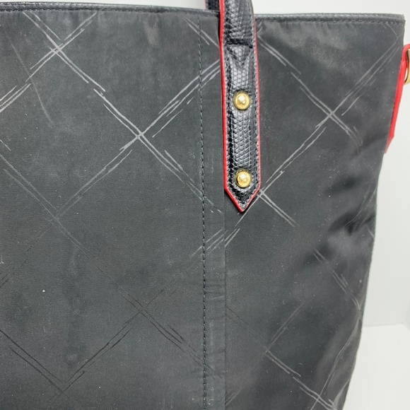 VERA BRADLEY Black Red Trim Handbag Tote Purse Lined Diamond Pattern Large Bag - Picture 7 of 16